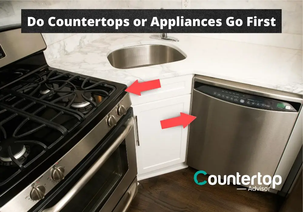 Do Countertops Or Appliances Go First, How To Cut Countertop For Slide In Range