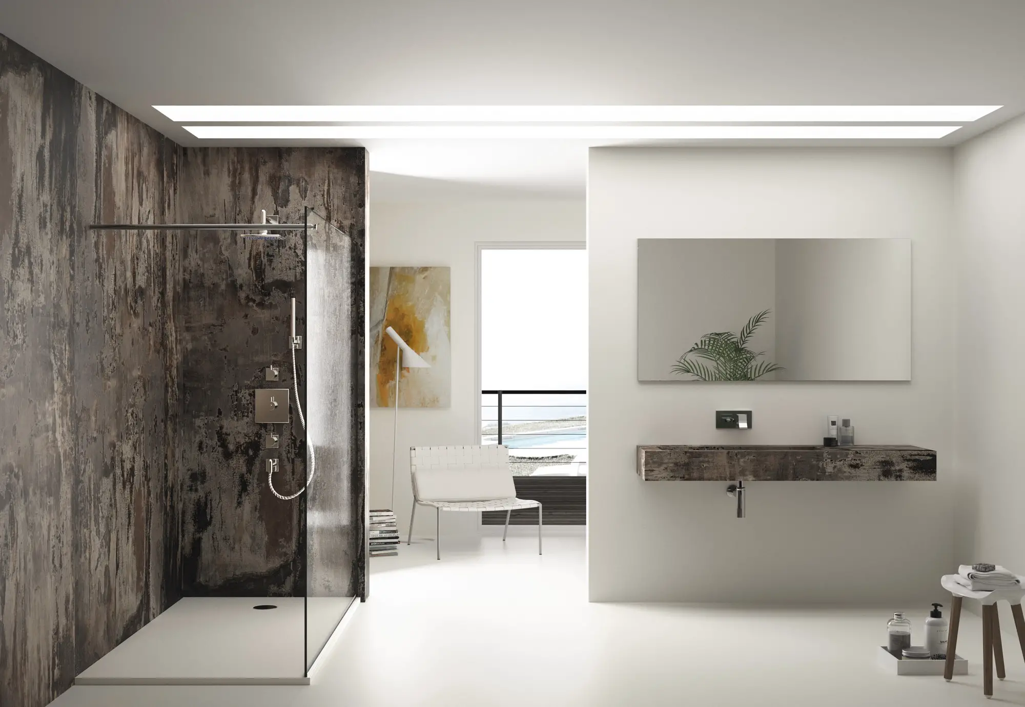 Dekton Trilium Shower Walls and Bathroom Vanity